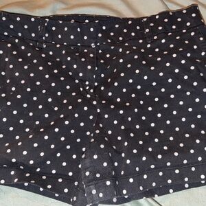 Cynthia Rowley Black Shorts with White Dots